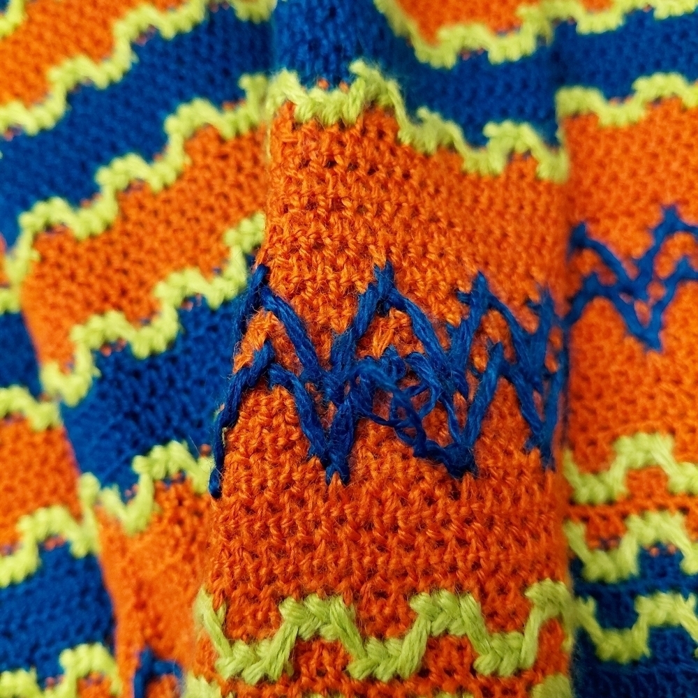 Handmade Knit Retro Vintage Colorful Maxi Skirt Size Small - Picture 6 of 8